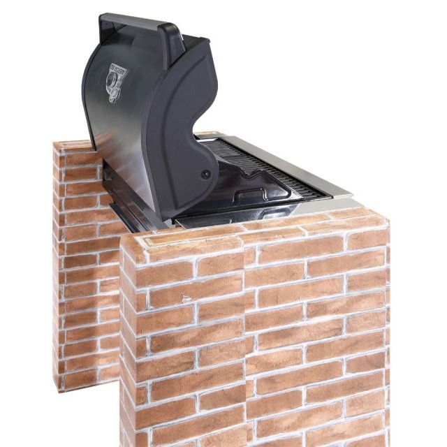 Πλαϊνη & πισω οψη εντοιχιζόμενης ψησταριάς